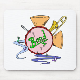 School Band Logo Musical Instruments Musician Mouse Mat