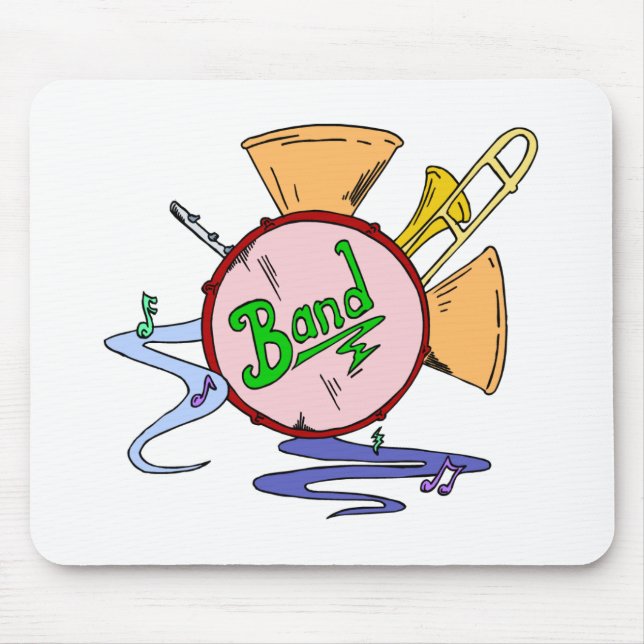 School Band Logo Musical Instruments Musician Mouse Mat (Front)
