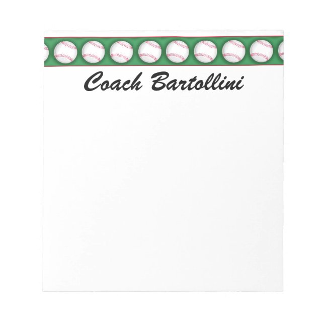 School Baseball Note Pad - SRF (Front)