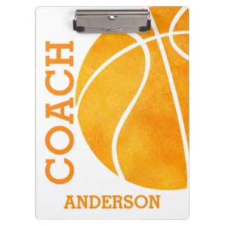School Basketball Coach Personalised Retro Trendy Clipboard