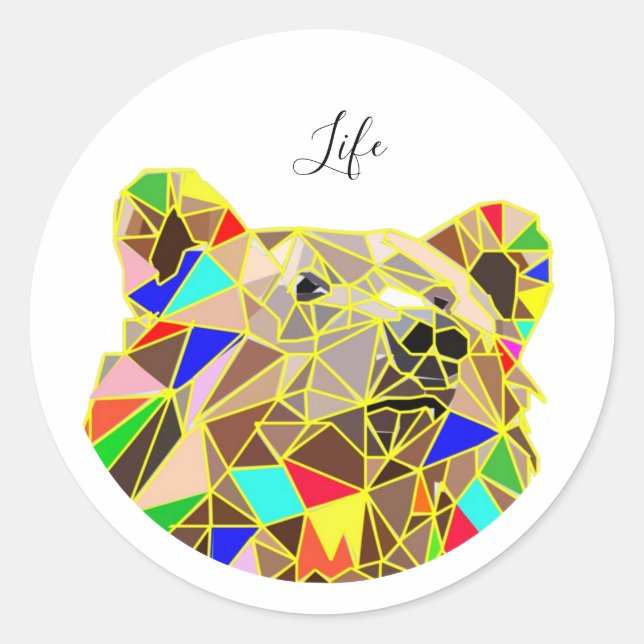 School Bear Classic Round Sticker (Front)