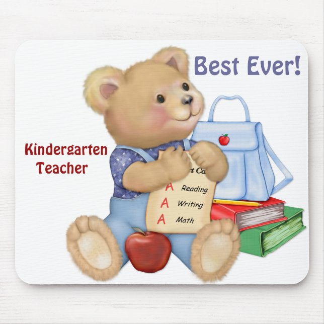 School Bear - Kindergarten Mouse Mat (Front)