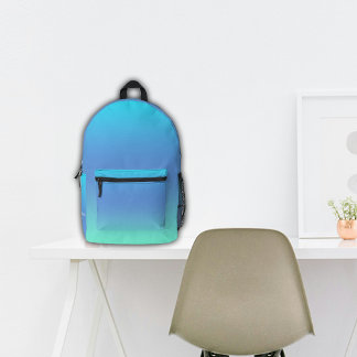 School Blue Ombre Custom Name Printed Backpack