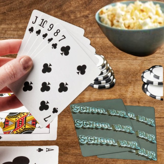 School Bluz-3D Playing Cards (These poker playing cards, are just the thing, to enjoy, during a break from school!)