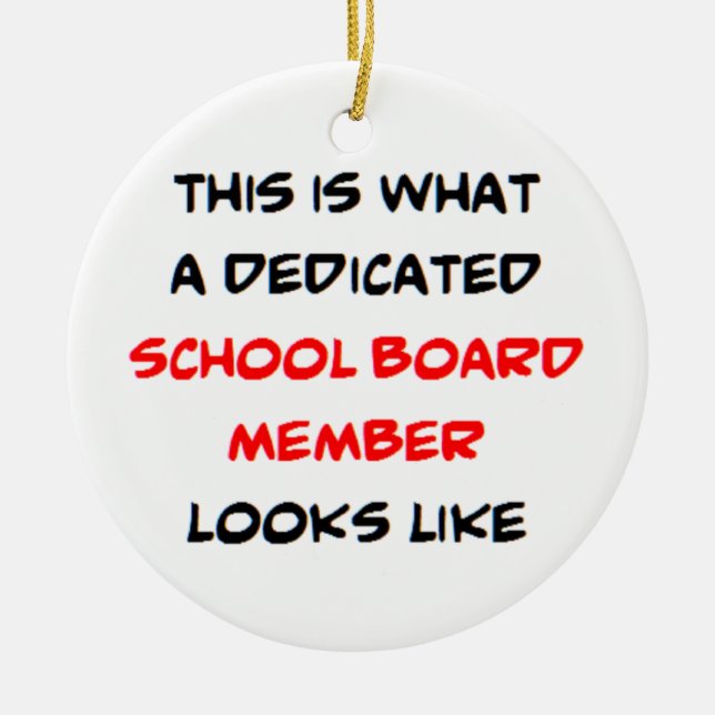 school board member, dedicated ceramic tree decoration (Front)