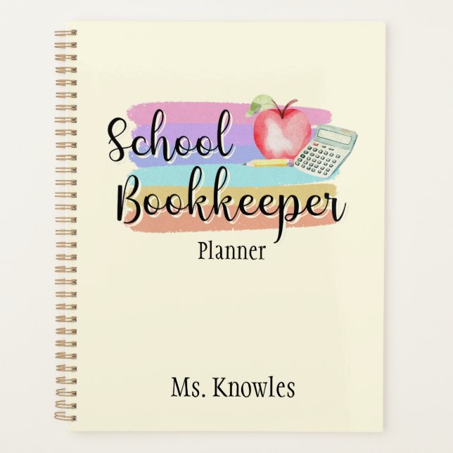School Bookkeeper Colorful Planner (Front)
