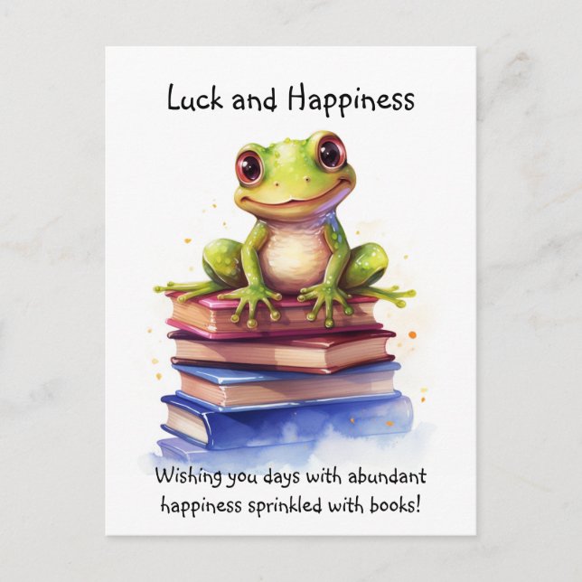 School Books Frog Postcard (Front)