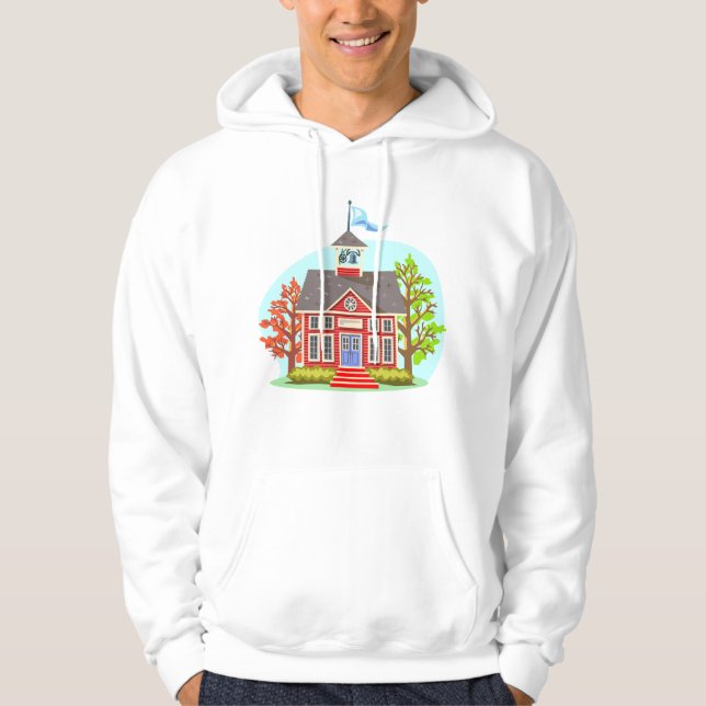 School Building Mens Hoodie (Front)