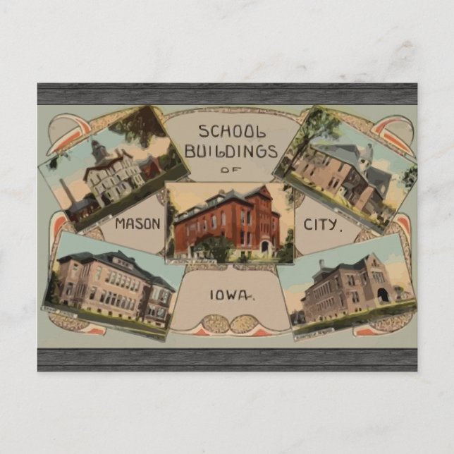 School Buildings Of Mason City Iowa, Vintage Postcard (Front)