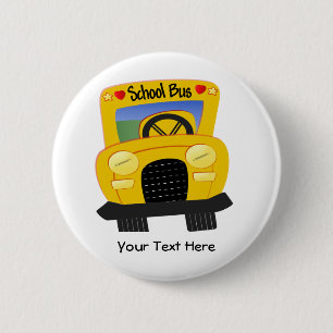 School Bus 2 (Customisable) 6 Cm Round Badge