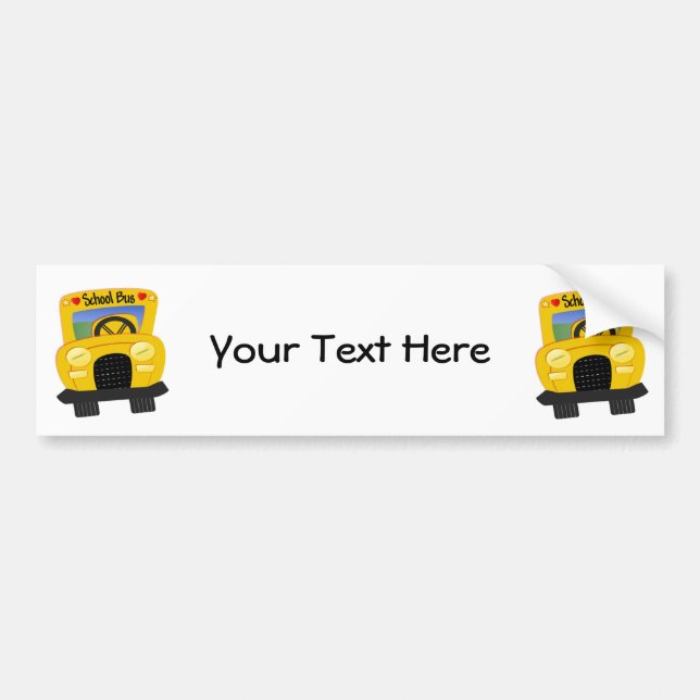 School Bus 2 (Customisable) Bumper Sticker (Front)