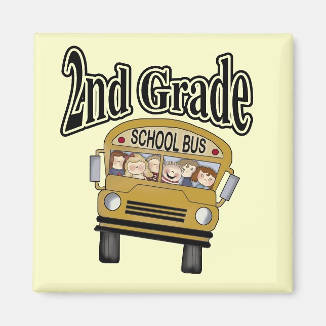 School Bus 2nd Grade Tshirts and Gifts Magnet (Front)