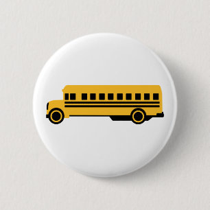 School bus 6 cm round badge