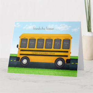 School Bus 6 Photo Frame Custom Best Friends Card