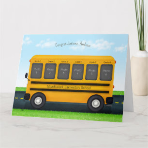 School Bus 6 Photo Frame Custom Kid's Memories Card