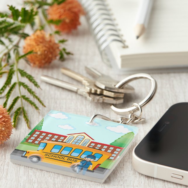 School Bus And Driver Key Ring (Creator Uploaded)