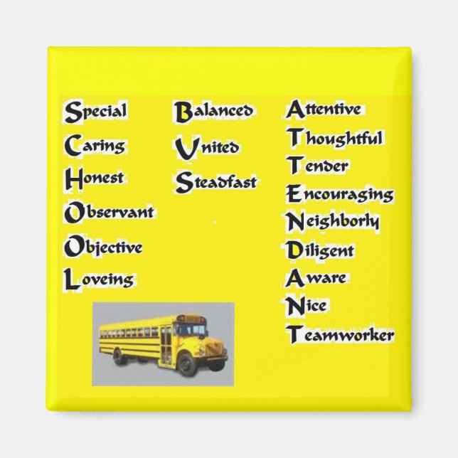 School Bus Attendant Magnet (Front)