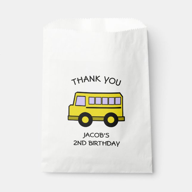 School Bus Birthday Favour Bags (Front)