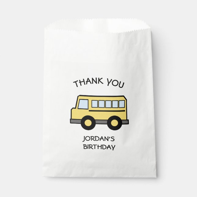 School Bus Birthday Favour Bags (Front)