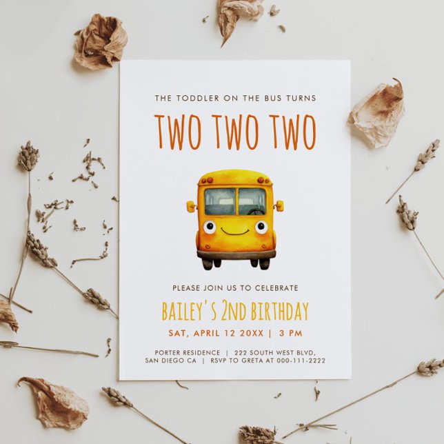 School Bus Birthday Party Invitation (Creator Uploaded)