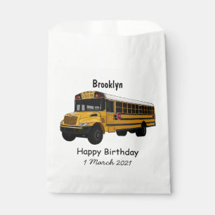 School bus cartoon illustration  favour bags