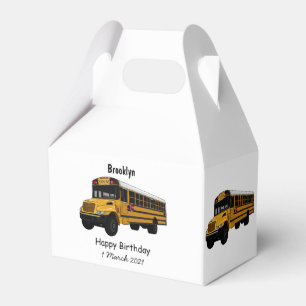 School bus cartoon illustration  favour box