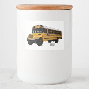 School bus cartoon illustration food label