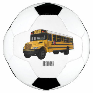 School bus cartoon illustration   football