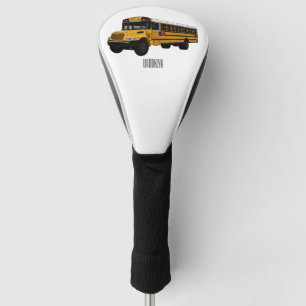 School bus cartoon illustration   golf head cover