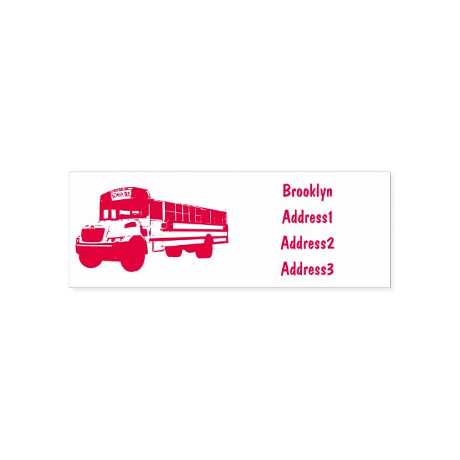School bus cartoon illustration  self-inking stamp (Design)