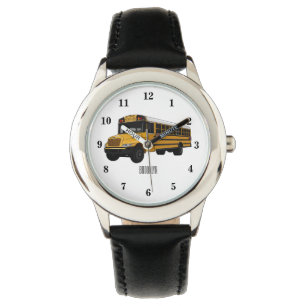 School bus cartoon illustration watch