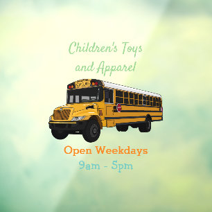 School bus cartoon illustration window cling