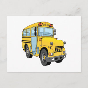 School Bus Cartoon Postcard
