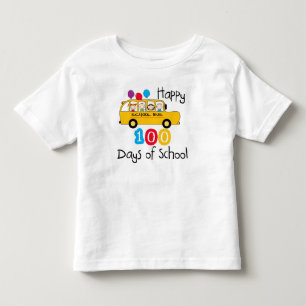 School Bus Celebrate 100 Days Toddler T-Shirt