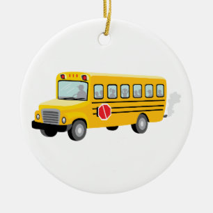 School Bus Ceramic Tree Decoration
