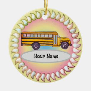 School Bus  Ceramic Tree Decoration