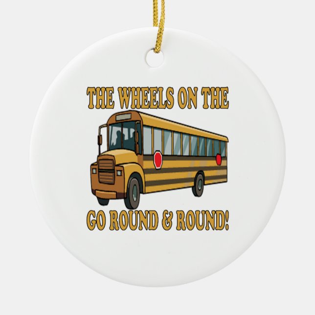 School Bus Ceramic Tree Decoration (Front)