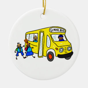 School Bus Ceramic Tree Decoration
