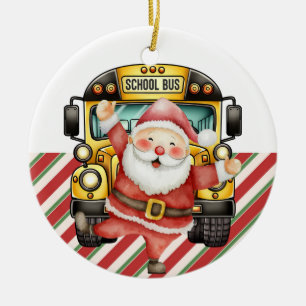 School Bus Christmas for Driver Ceramic Tree Decoration