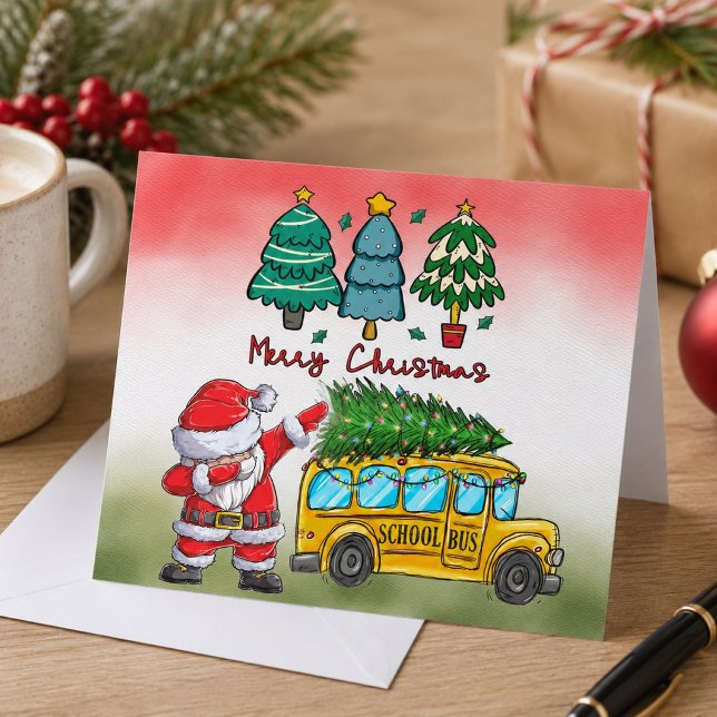 School Bus Christmas for Driver Holiday Card (Creator Uploaded)