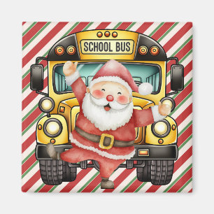 School Bus Christmas for Driver Magnet