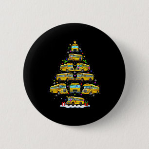 School Bus Christmas Tree Lights Bus Driver Xmas P 6 Cm Round Badge