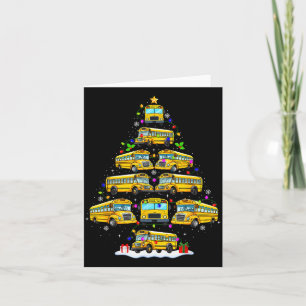 School Bus Christmas Tree Lights Bus Driver Xmas P Card