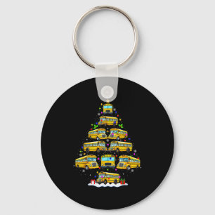 School Bus Christmas Tree Lights Bus Driver Xmas P Key Ring
