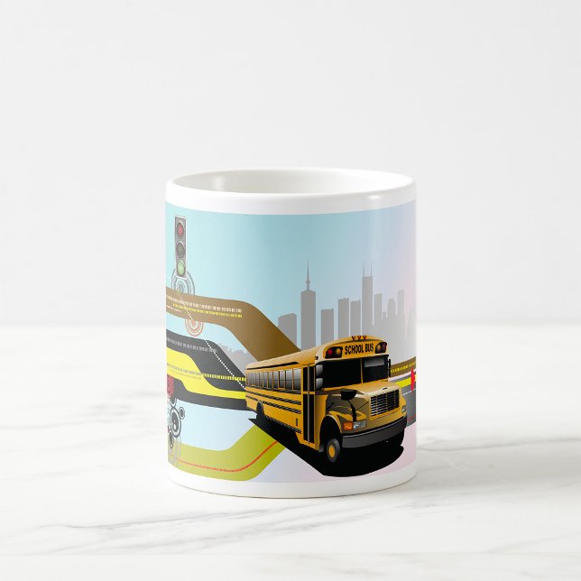 School Bus City Scene Coffee Mug (Creator Uploaded)