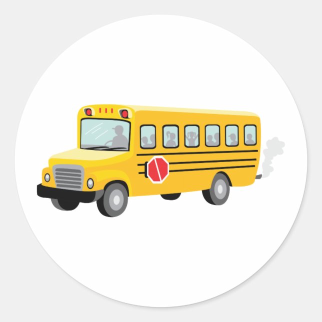 School Bus Classic Round Sticker (Front)