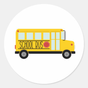 School Bus Classic Round Sticker