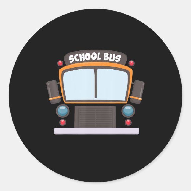 School Bus Costume  Boys Girls Halloween Bus Drive Classic Round Sticker (Front)