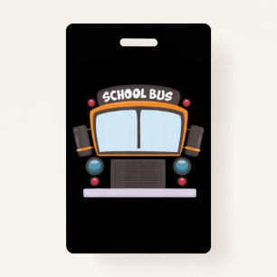 School Bus Costume  Boys Girls Halloween Bus Drive ID Badge