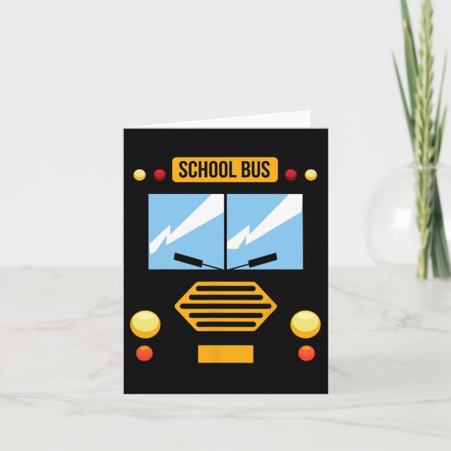 School Bus Costume Cool Easy Vehicle Halloween Gif Card (Front)